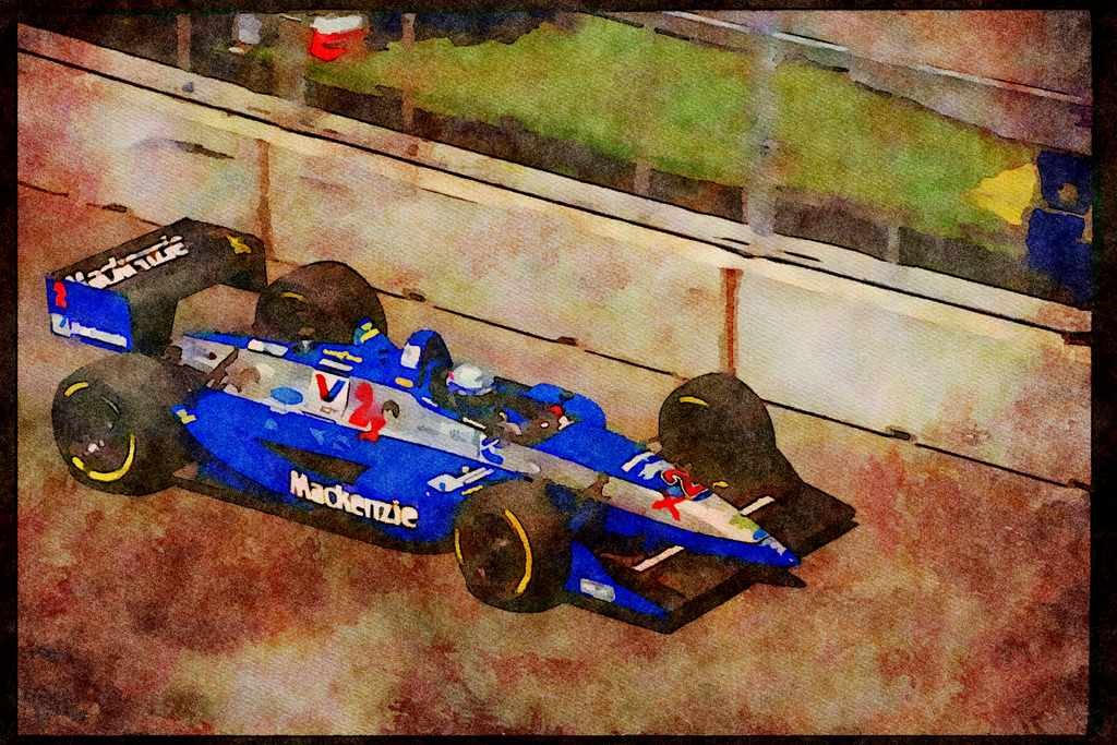 Retro 90s 80s Car Racing 325049 Scott Goodyear, Toronto Indy A4 Limited Edition Watercolour Print