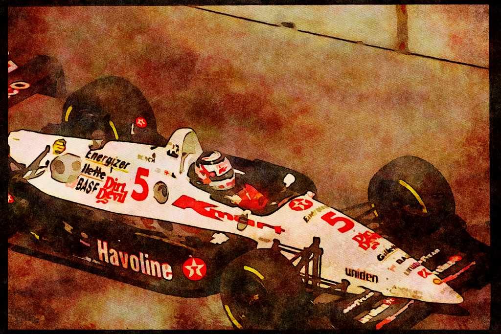 Retro 90s 80s Car Racing 325056 Nigel Mansell, Toronto Indy A4 Limited Edition Watercolour Print