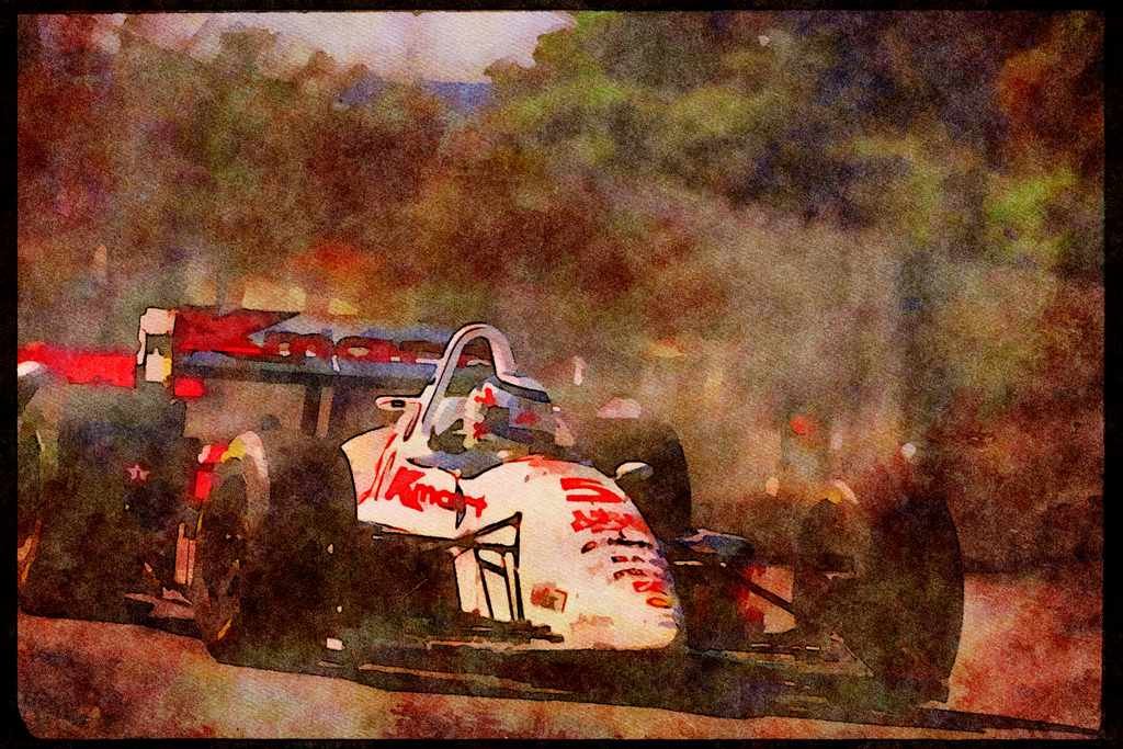 Retro 90s 80s Car Racing 325057 Nigel Mansell, Toronto Indy A4 Limited Edition Watercolour Print