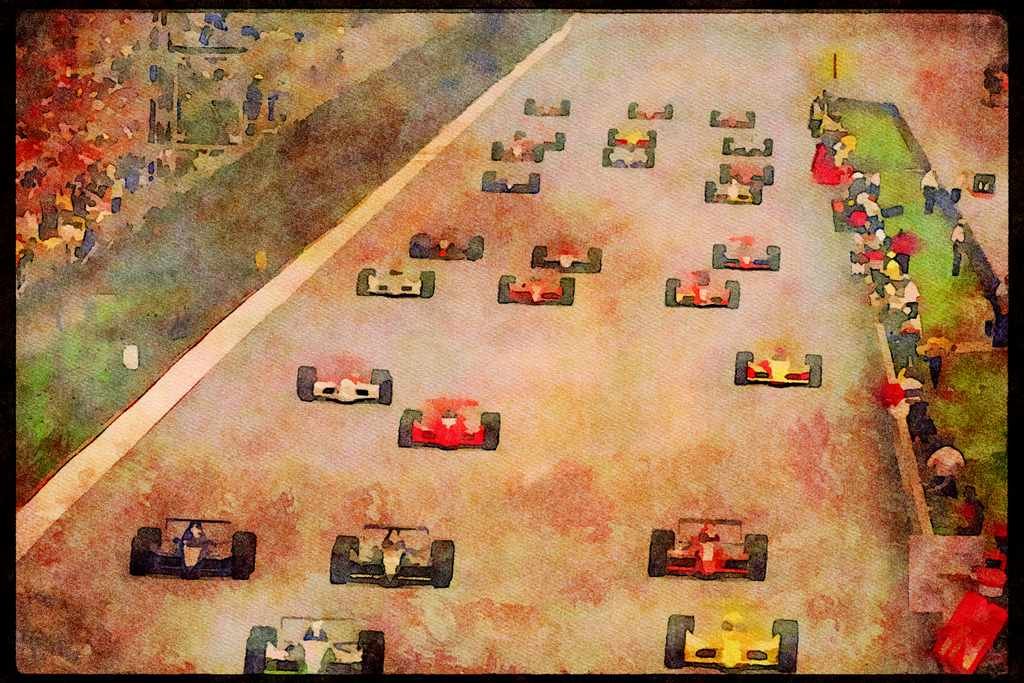 Retro 90s 80s Car Racing 325075 Lap One, 1991 Indy 500 A4 Limited Edition Watercolour Print