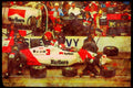 Retro 90s 80s Car Racing 325077 Fittipaldi Pit Stop, 1991 Indy 500 A4 Limited Edition Watercolour Print