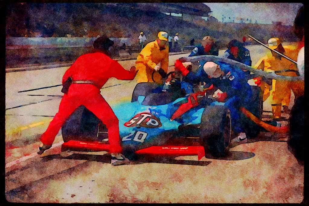 Retro 90s 80s Car Racing 325086 Gordon Johncock, 1983 Indy A4 Limited Edition Watercolour Print