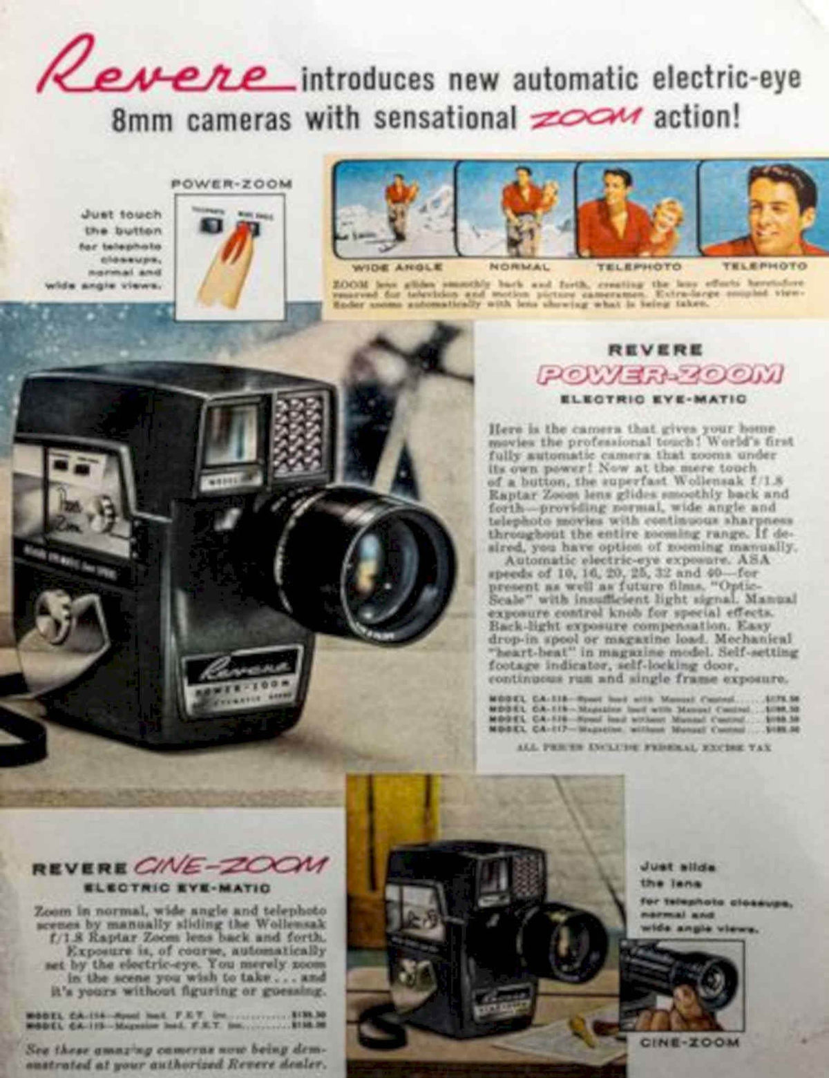 Revere Power Zoom Vintage Retro Advert Poster A4 Photo Print