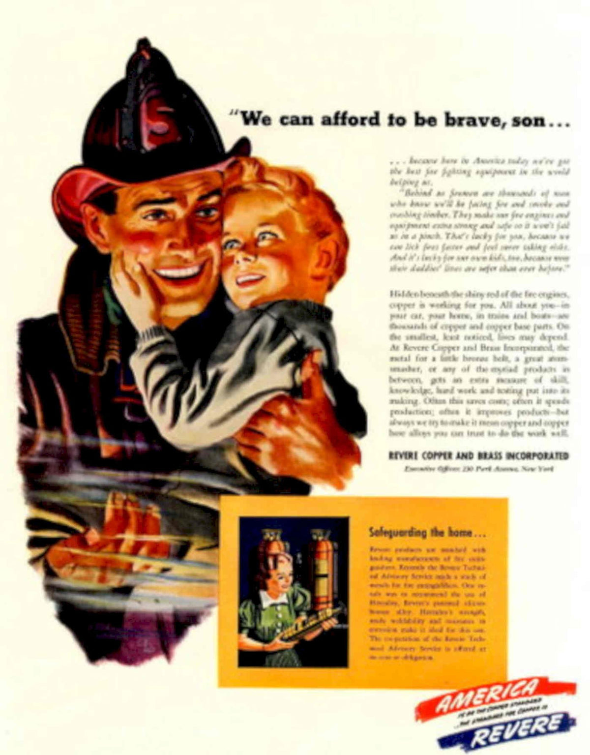 Reverse Firefighter Home 1950s Vintage Retro Advert Poster