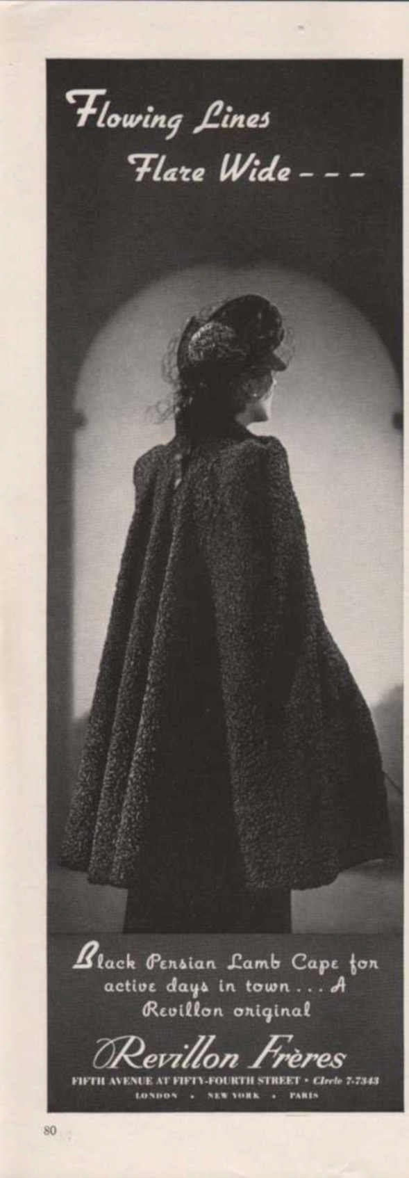 Revillon Cape 1960s Vintage Retro Advert Ads A4 Photo Print