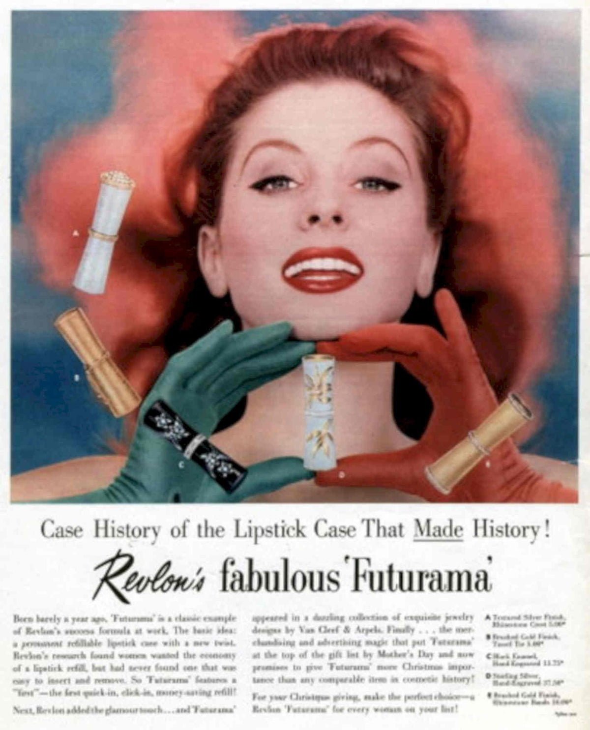 Revlon Futurama Lipstick 1950s Vintage Retro Advert Poster