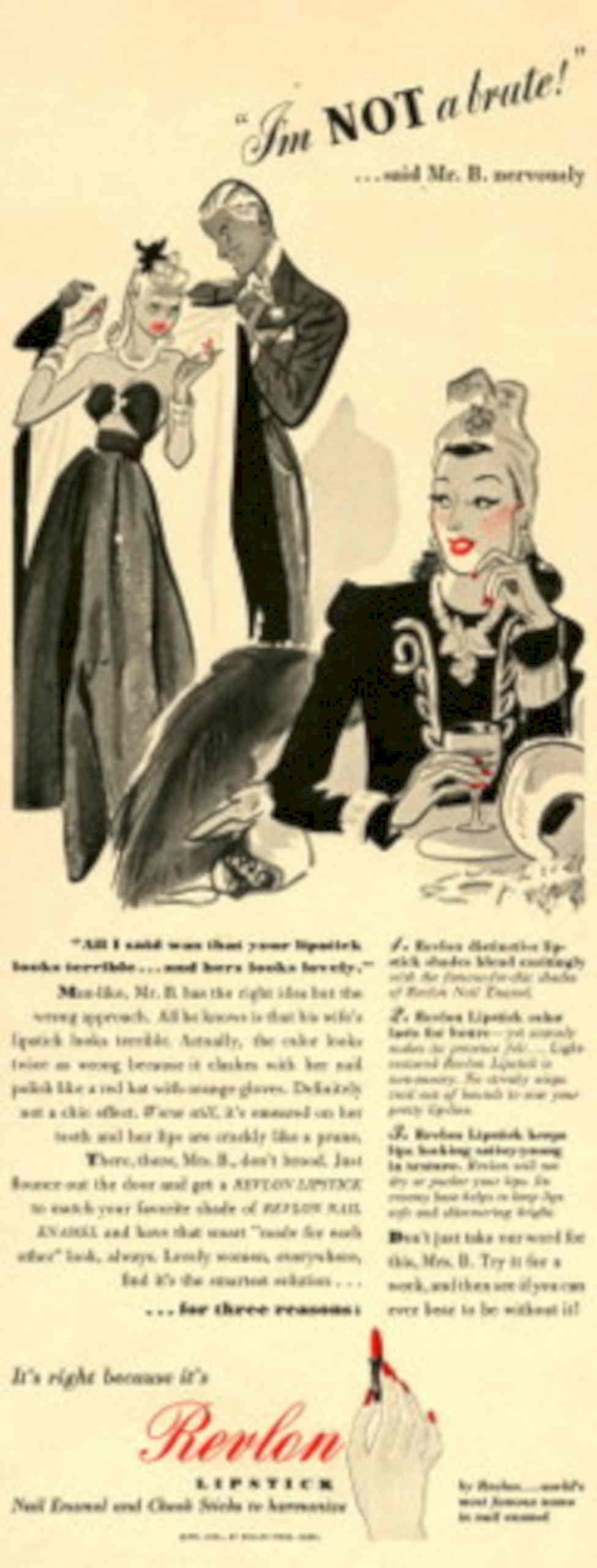 Revlon Lipstick 1930s 1940s Vintage Retro Advert Poster