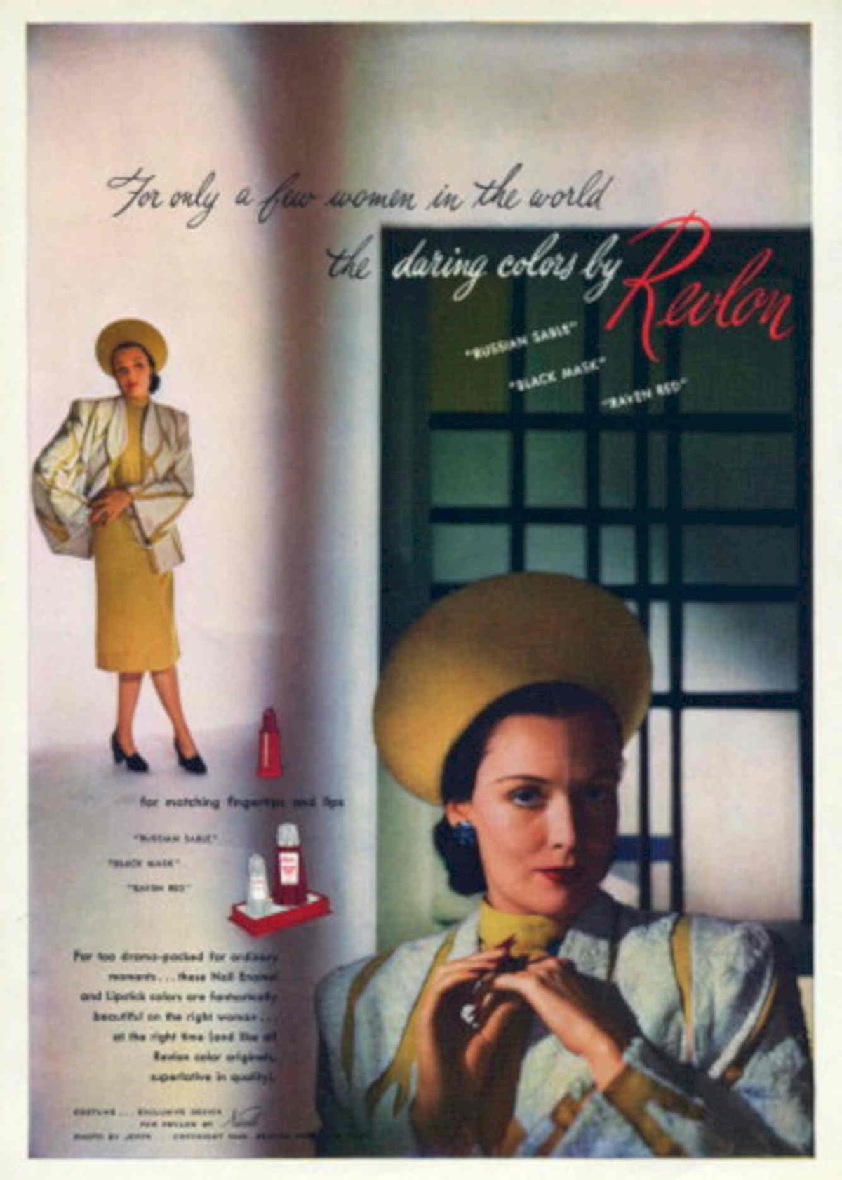 Revlon Lipstick Women 1940s Vintage Retro Advert Poster