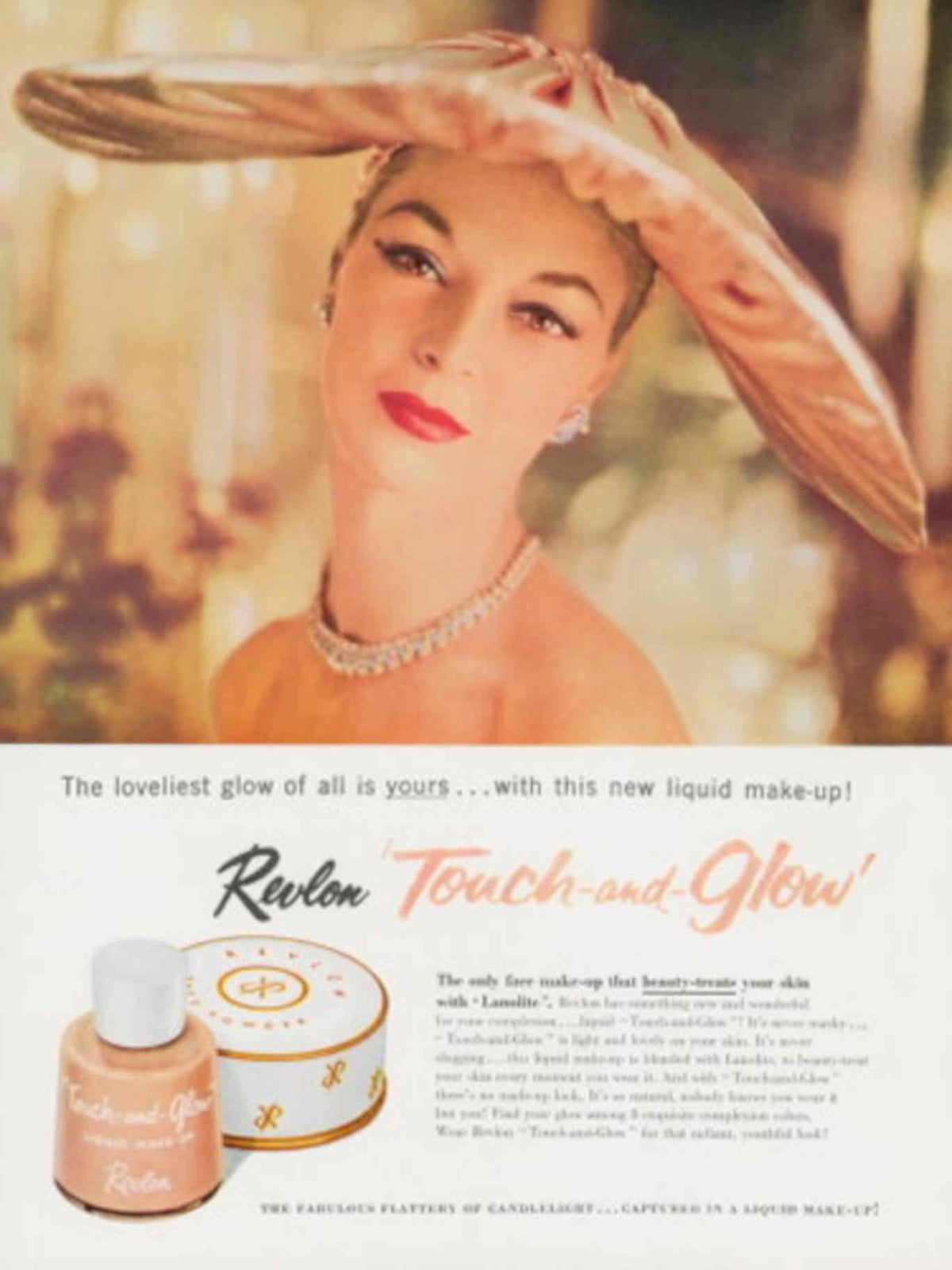 Revlon Touch Glow 1 1950s Vintage Retro Advert Poster