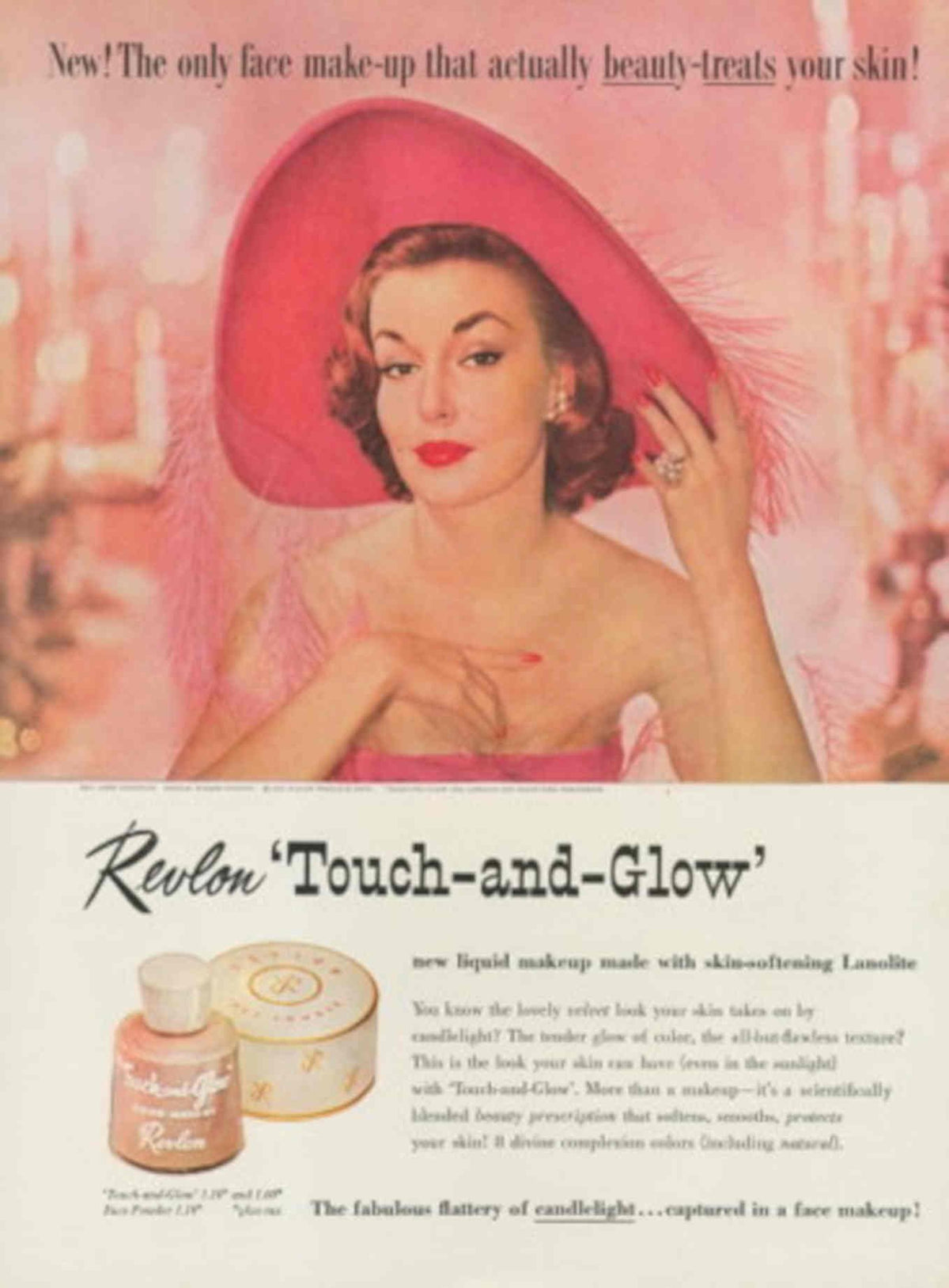 Revlon Touch Glow 2 1950s Vintage Retro Advert Poster