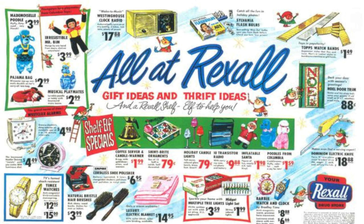 Rexall Christmas Gifts Vintage Retro Advert Poster A4 Photo Print