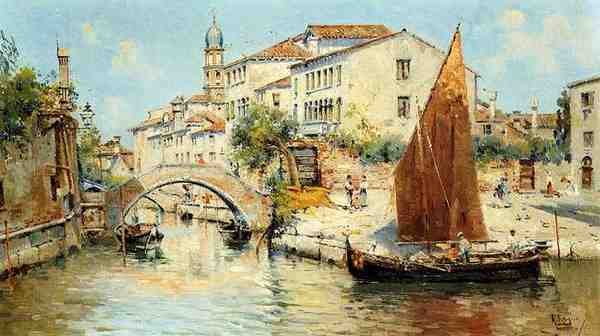 Reyna Antonio Venetian Canal Scenes Pic 2 A4 Photo Print