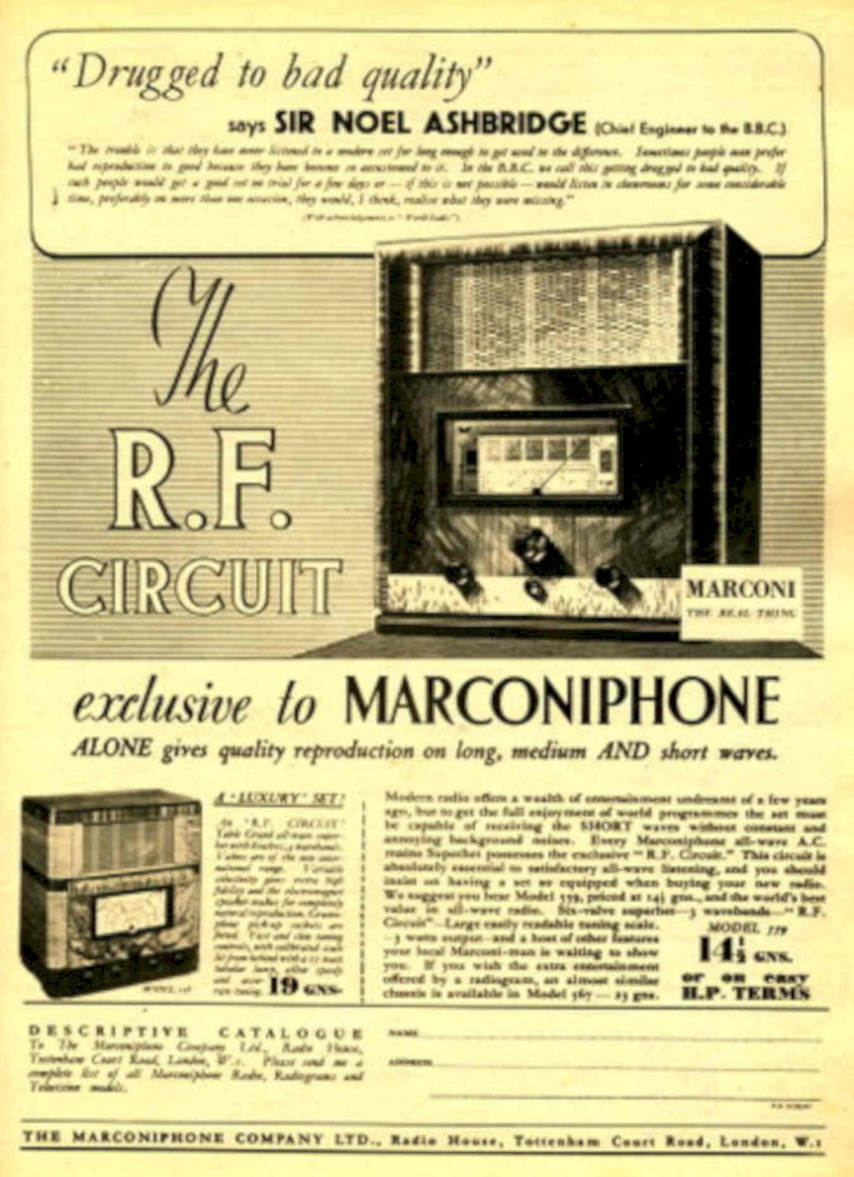 Rf Circuit Radio 1930s Vintage Retro Advert Poster