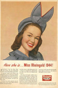Rheingold Laundry 1944 1940s Vintage Retro Advert Poster