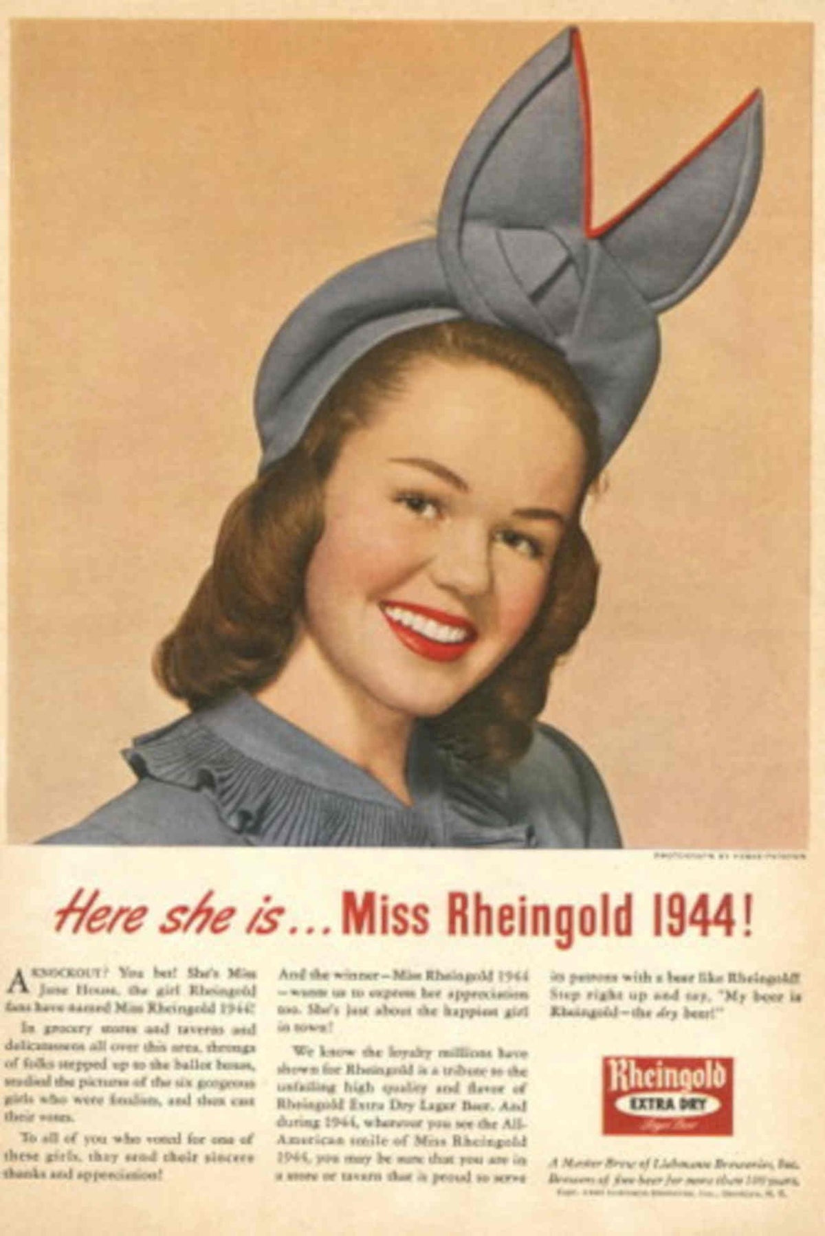 Rheingold Laundry 1944 1940s Vintage Retro Advert Poster