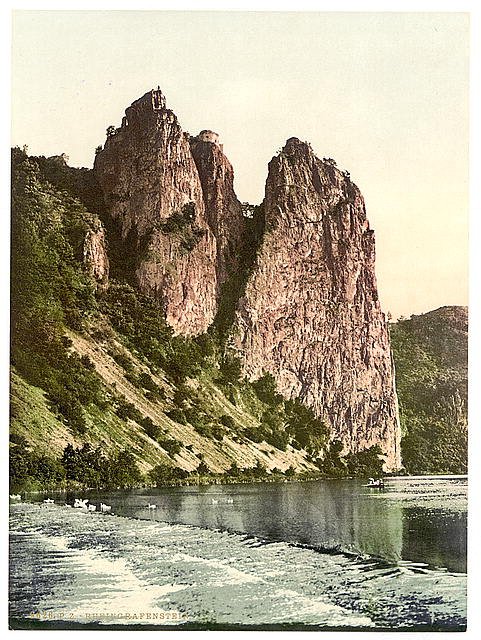 Rheingrafenstein the Rhine Vintage A4 Photo Print