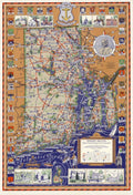 Rhode Island Map Vintage Retro Advert Poster