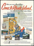 Rhode Island Scenes Vintage Retro Advert Ads A4 Photo Print