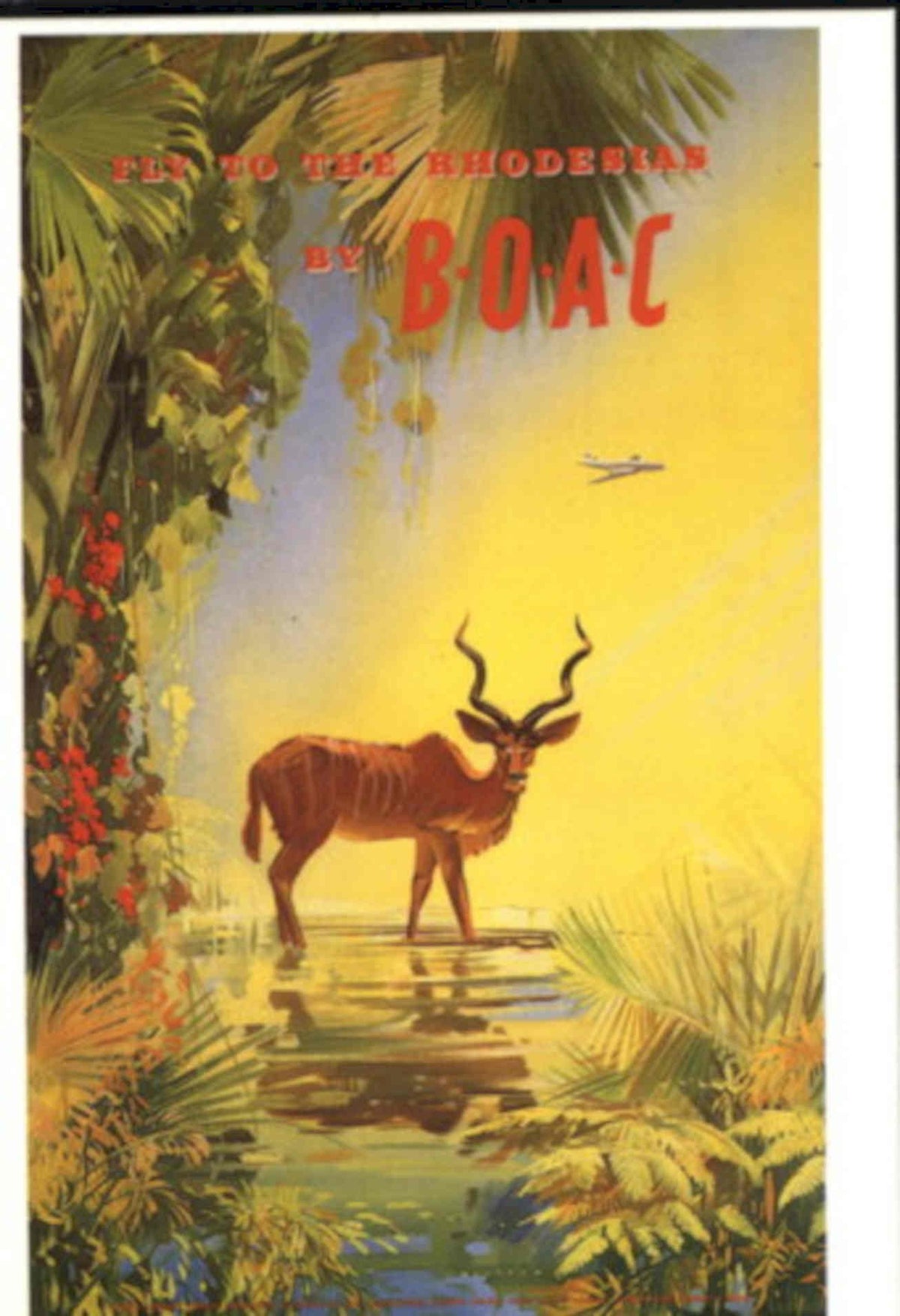 Rhodesias Kudu Fly 1950s Vintage Retro Advert Poster