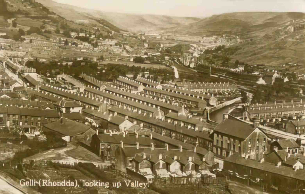 Rhondda Valleys Gelli looking up the valley Vintage A4 Photo Print