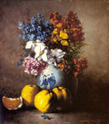 Ribot Germaine Theodore A Still Life With A Vase Of Flowers And Fruit A4 Photo Print