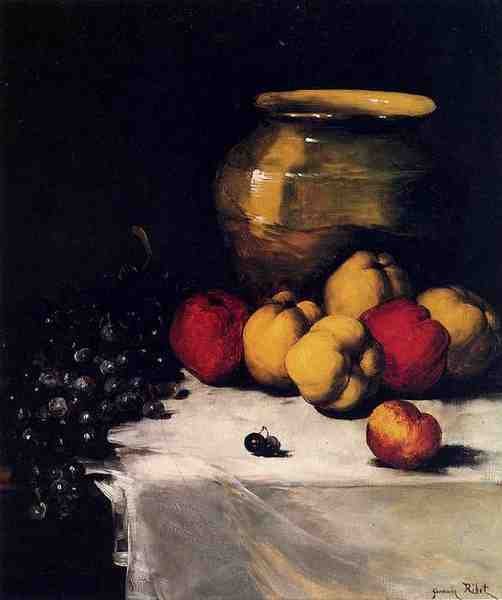 Ribot German Theodore A Still Life With Apples And Grapes 5 A4 Photo Print