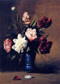 Ribot German Theodore Peonies In A Blue Vase A4 Photo Print