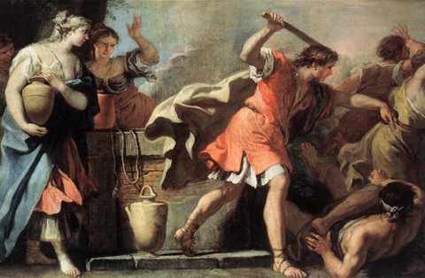 Ricci Sebastiano Moses Defending The Daughters Of Jethro A4 Photo Print