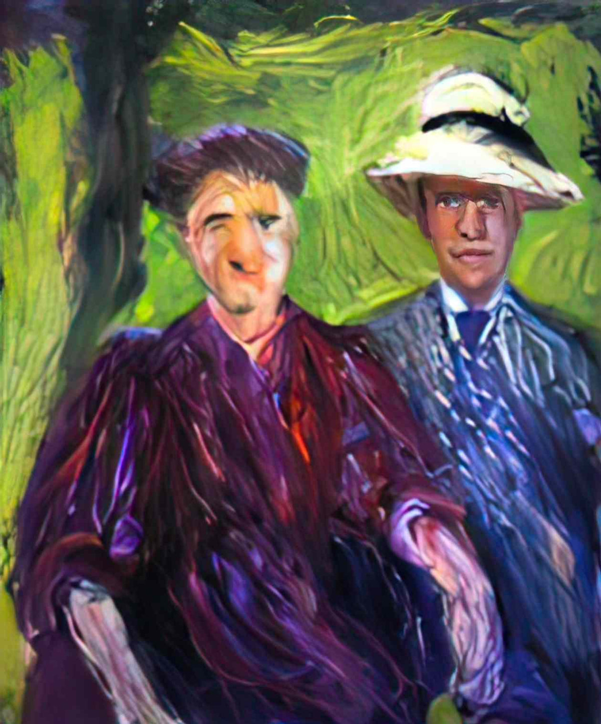Richard Gerstl double portrait green background 1908 Art A4 Photo Print