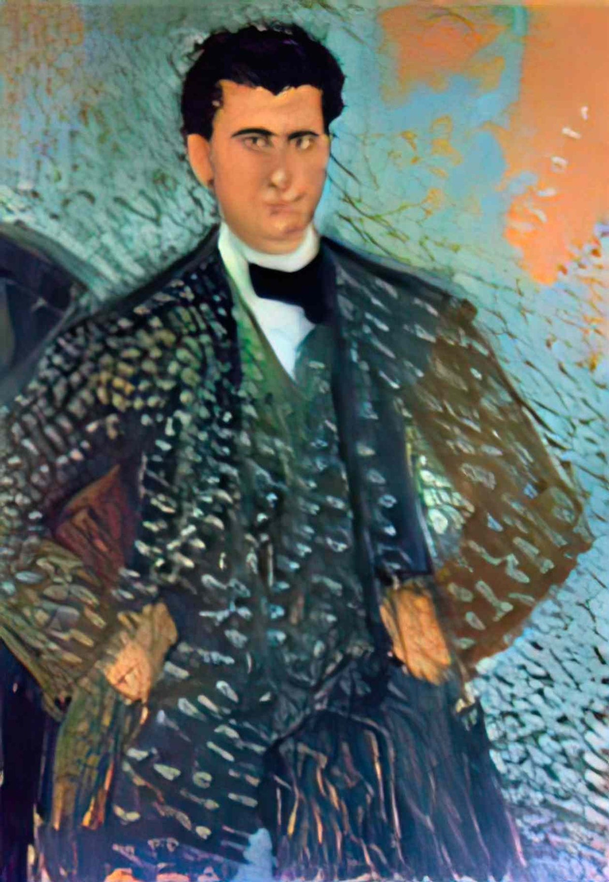 Richard Gerstl self portrait with blue spotted background 1907 Art A4 Photo Print