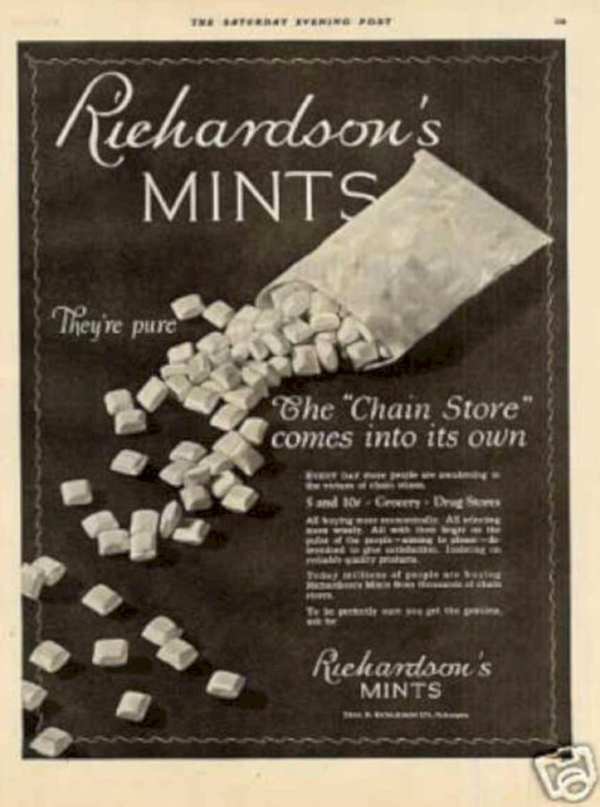 Richardsons Mints Spills Vintage Retro Advert Ads A4 Photo Print