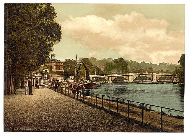 Richmond the bridge London and suburbs Vintage A4 Photo Print