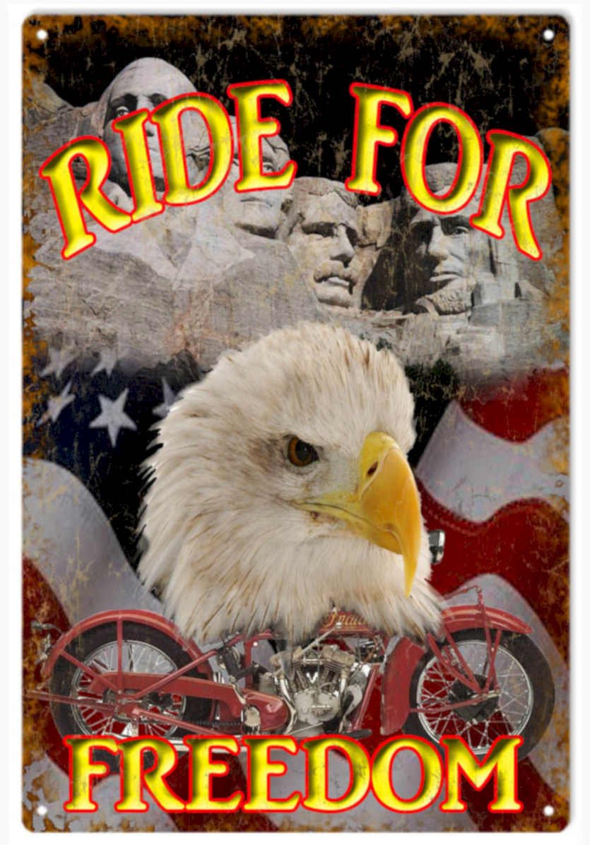 Ride Freedom Eagle Vintage Retro Advert Ads A4 Photo Print