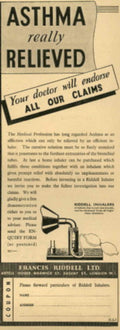 Ridell Inhalers Relief 1930s Vintage Retro Advert Poster