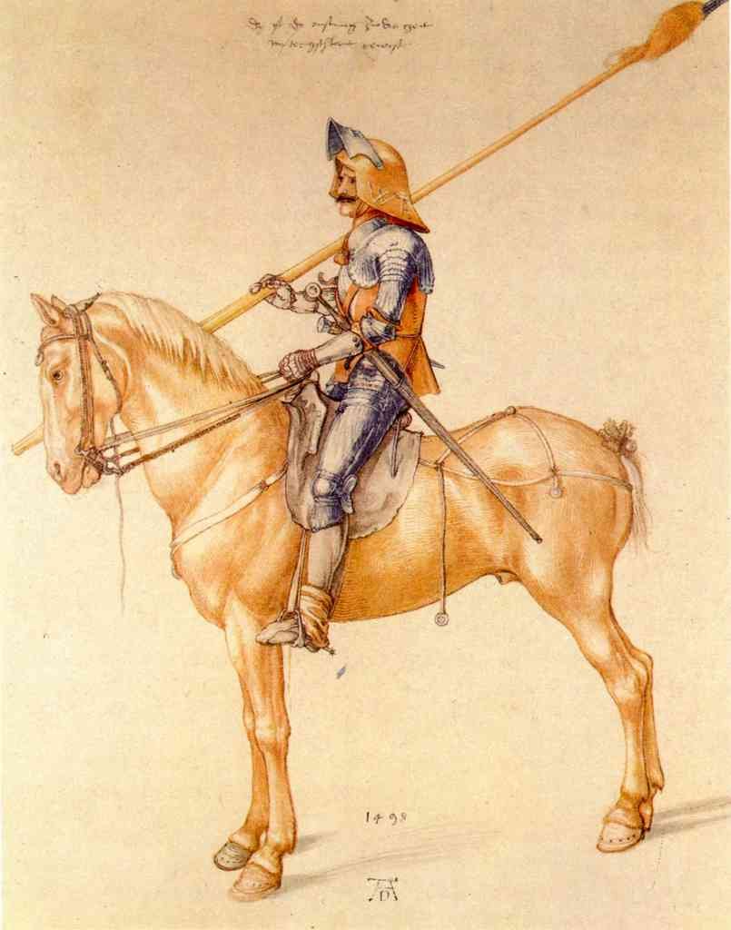 Rider In The Armor Durer A4 Photo Print