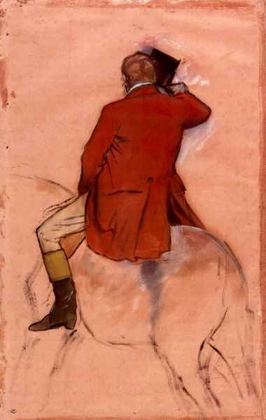 Rider with red jacket by Degas A4 Photo Print