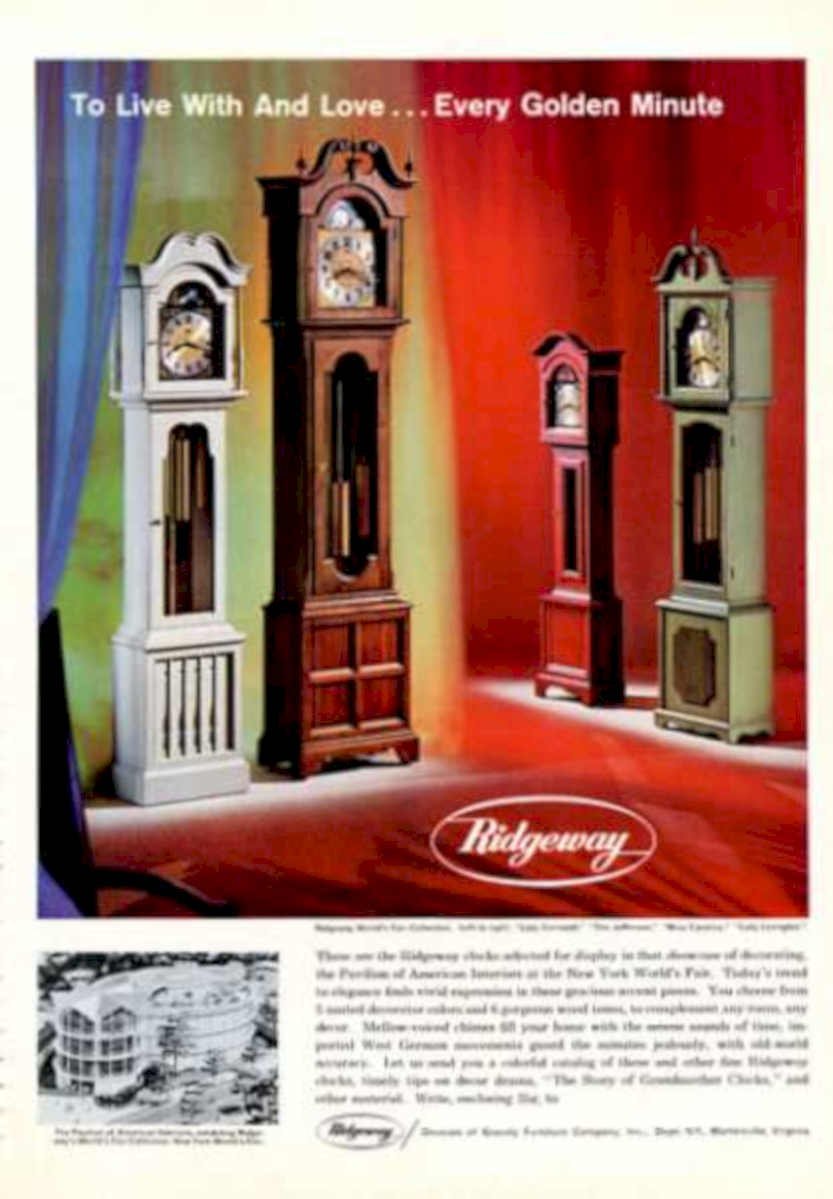 Ridgeway Clocks Golden Vintage Retro Advert Ads A4 Photo Print