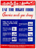 Right Food Poster American World War II Advert Poster
