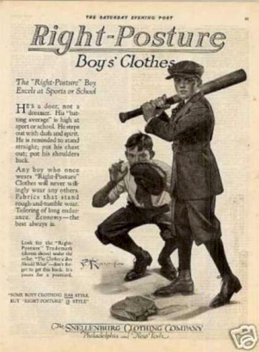 Right Posture Boys 2 Vintage Retro Advert Ads A4 Photo Print