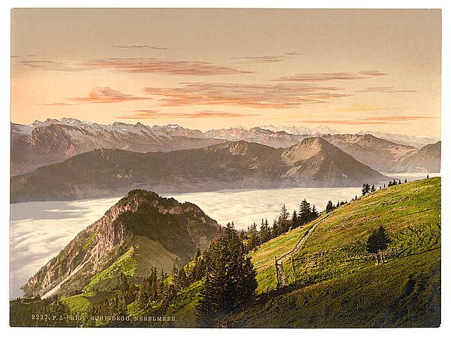 Rigi Scheidegg and Lake Lucerne Rigi Vintage A4 Photo Print