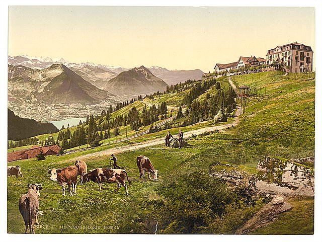 Rigi Scheidegg the Hotel Rigi Vintage A4 Photo Print