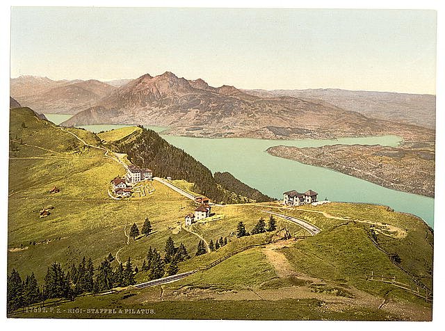 Rigi Staffel and Pilatus Rigi Vintage A4 Photo Print