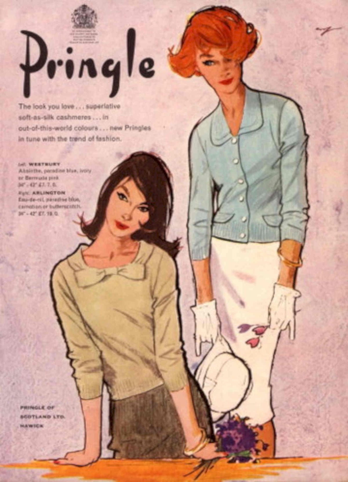 Ringle Sweaters 1960s 1950s Vintage Retro Advert Poster