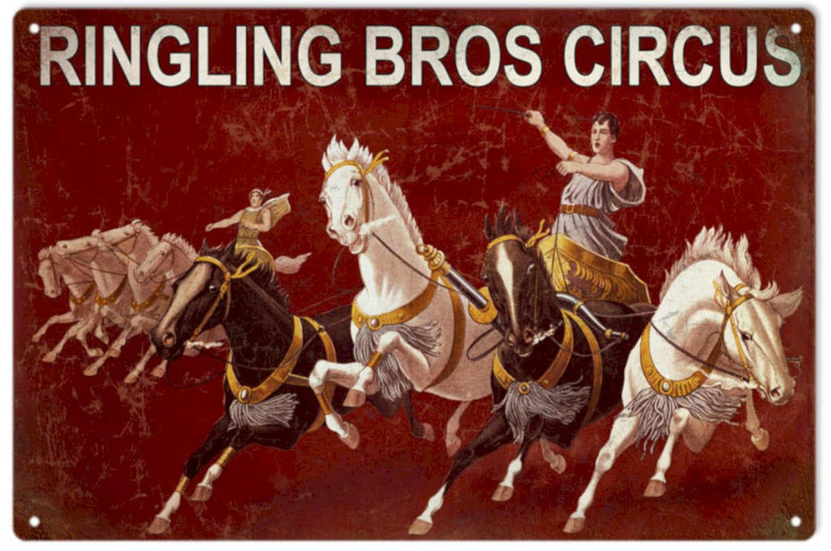 Ringling Bros Horses Vintage Retro Advert Ads A4 Photo Print