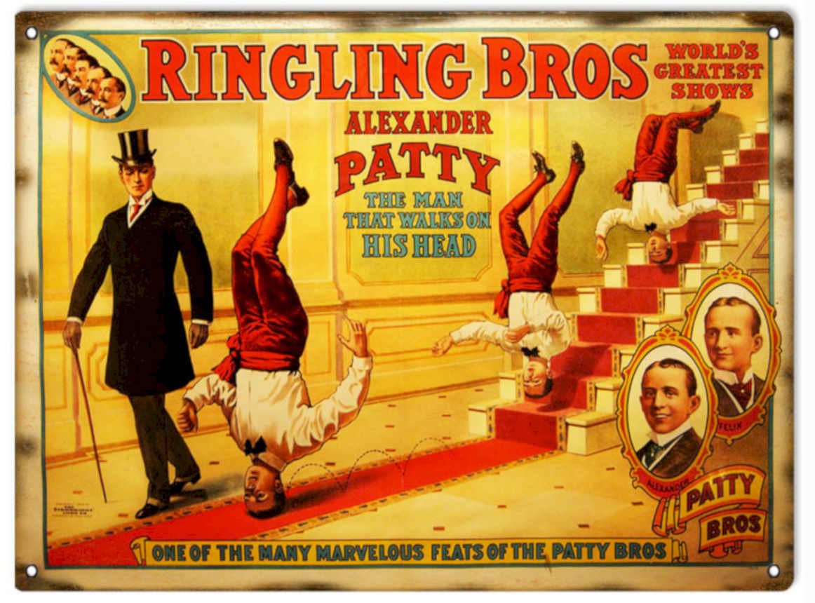Ringling Patty Headstand Vintage Retro Advert Ads A4 Photo Print