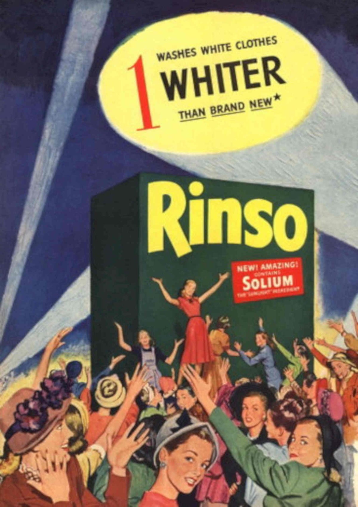 Rinsol Washing Powder 1950s Vintage Retro Advert Poster