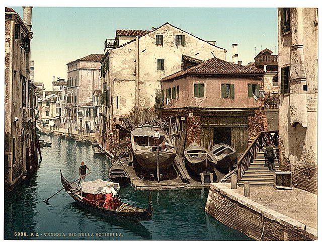 Rio della Botisella Venice Vintage A4 Photo Print