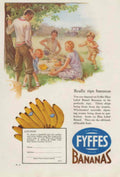 Ripe Bananas Picnic 1930s Vintage Retro Advert Poster