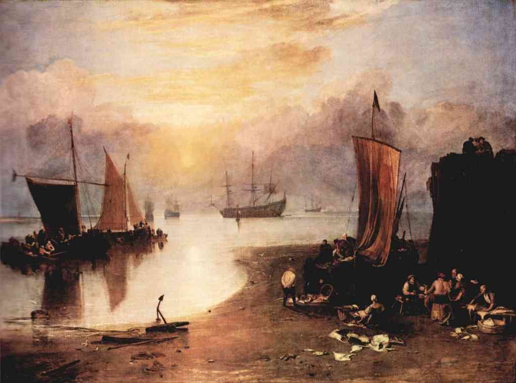 Rising Sun In The Haze While Gutting And Selling Fish Joseph Mallord Turner A4 Photo Print