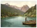 Rissersee general view Upper Bavaria Vintage A4 Photo Print
